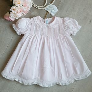 Collared Lace Slip Dress Pink Heirloom Feltman Brothers Special Occasion NWT